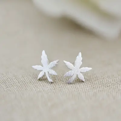 Maple Leaf Earrings S925 Silver Lightweight Pakistan