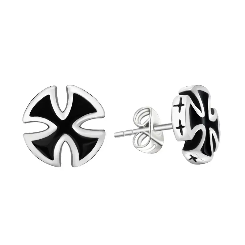 Black Cross Earrings Titanium Steel Pakistani Women