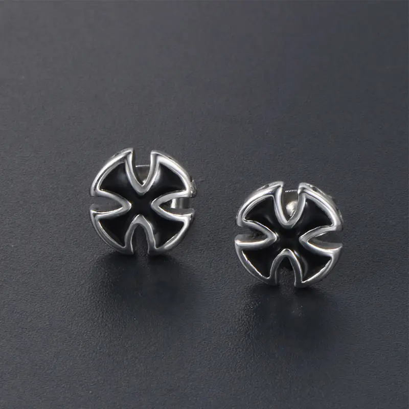 Black Cross Earrings Titanium Steel Pakistani Women