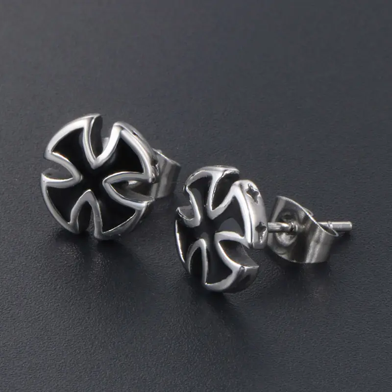 Black Cross Earrings Titanium Steel Pakistani Women