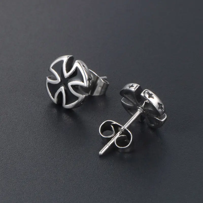 Black Cross Earrings Titanium Steel Pakistani Women