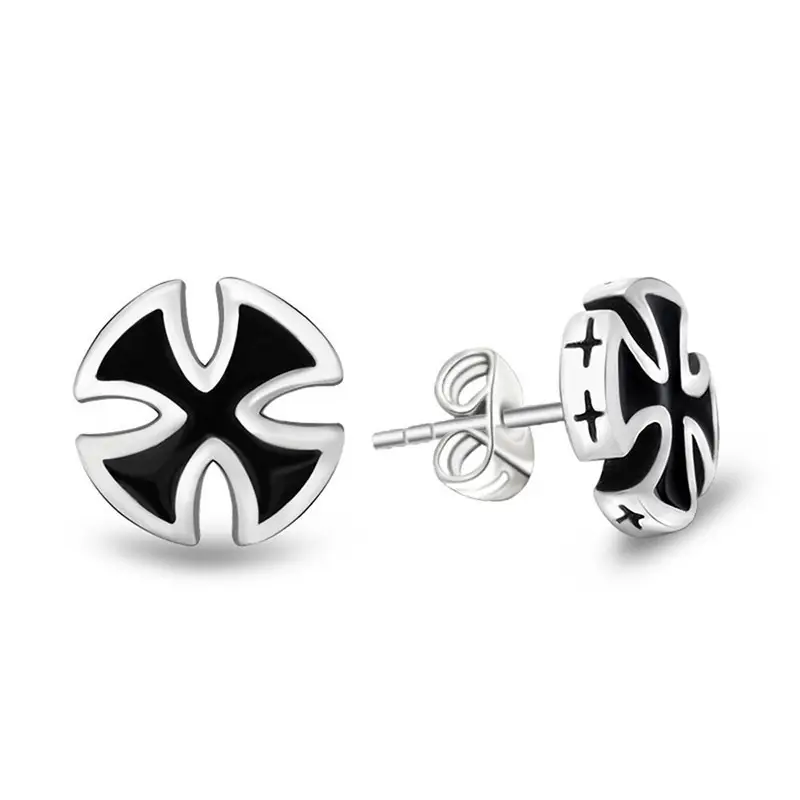 Black Cross Earrings Titanium Steel Pakistani Women