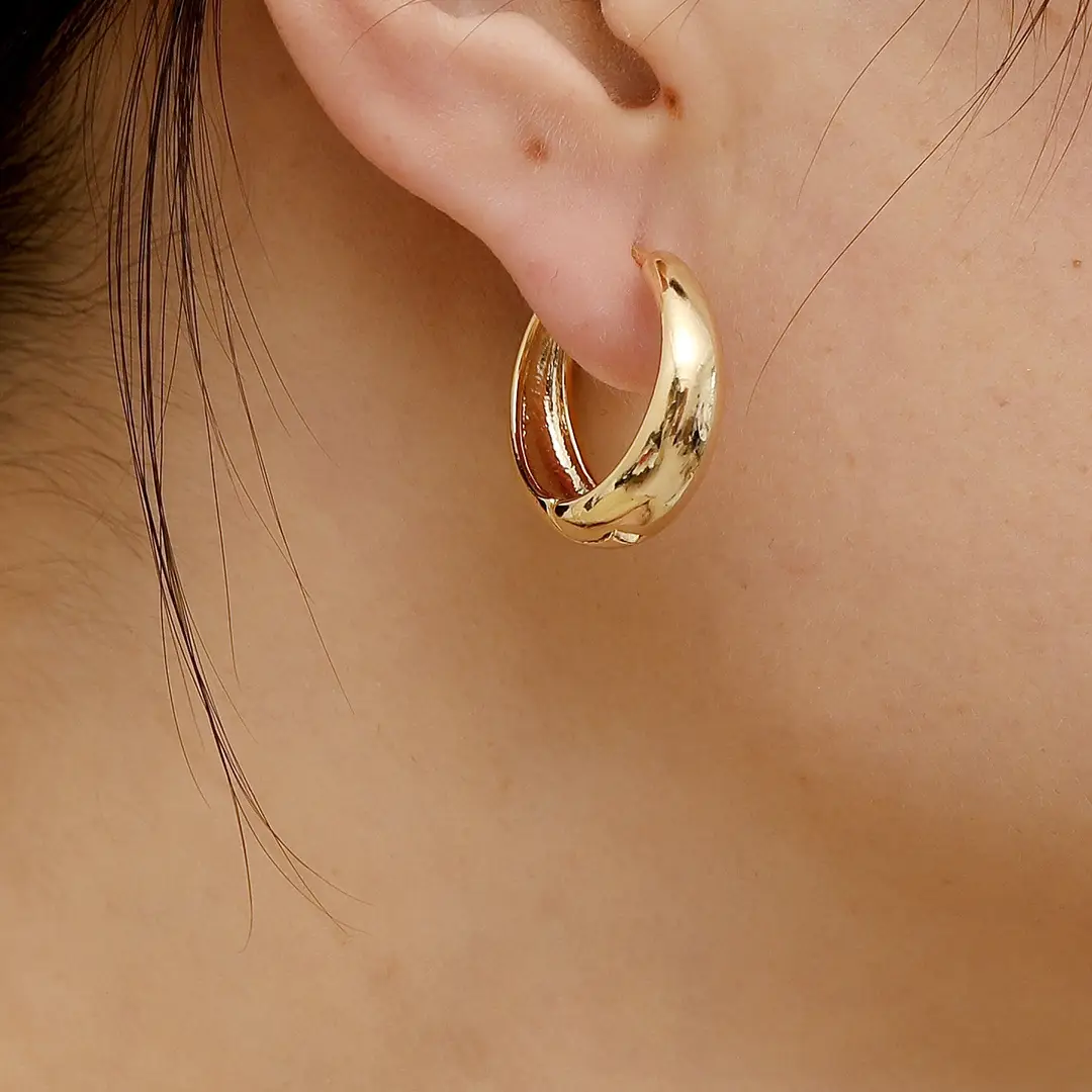 Gold & Silver Round Hoop Earrings for Women