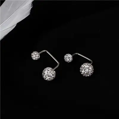 Modern Korean Crystal Earrings for Women