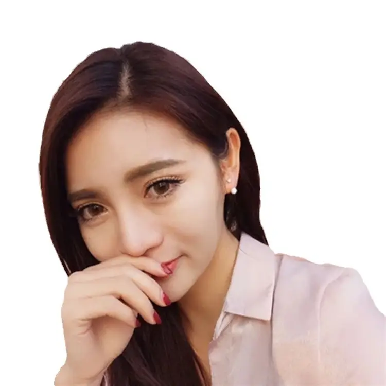 Korean Geometric Crystal Earrings Titanium Steel Lightweight