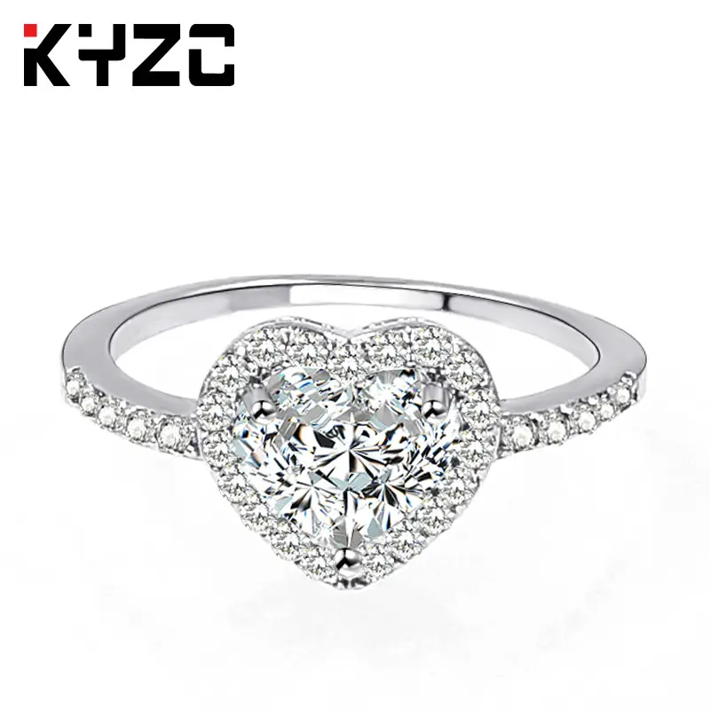 Heart-Shaped Love Ring Zircon Female Fashion Jewelry