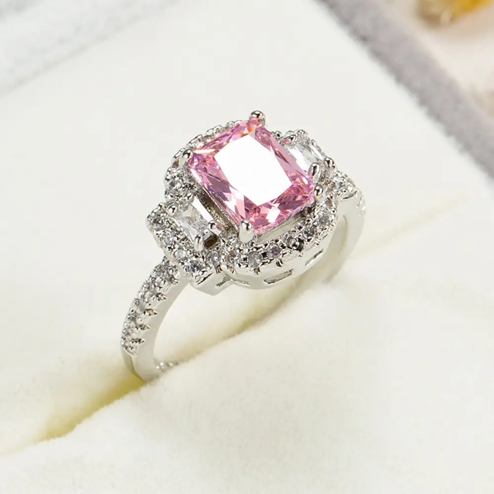 Pink Zircon Ring for Women Premium Luxury Jewelry