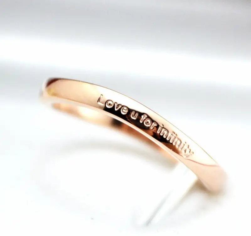 Women's Twist Titanium Steel Rose Gold Minimalist Ring