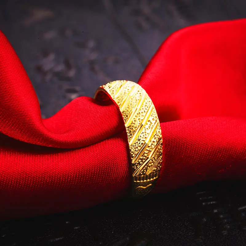 Gold Couple Ring 18K Plated Meteor Shower Design