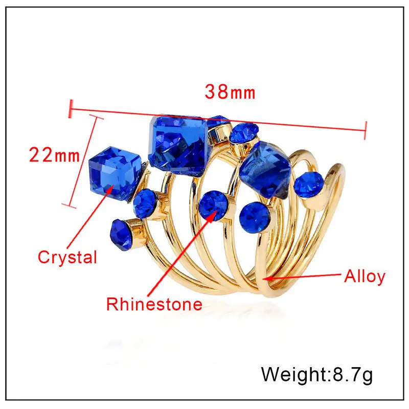 Crystal Gemstone Ring Spring Fashion Jewelry White