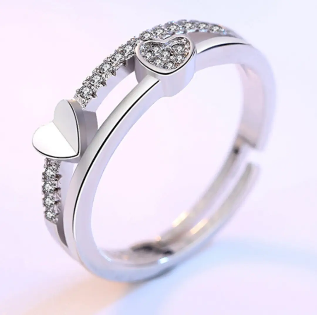 Korean Style Double Layer Couple Ring for Women
