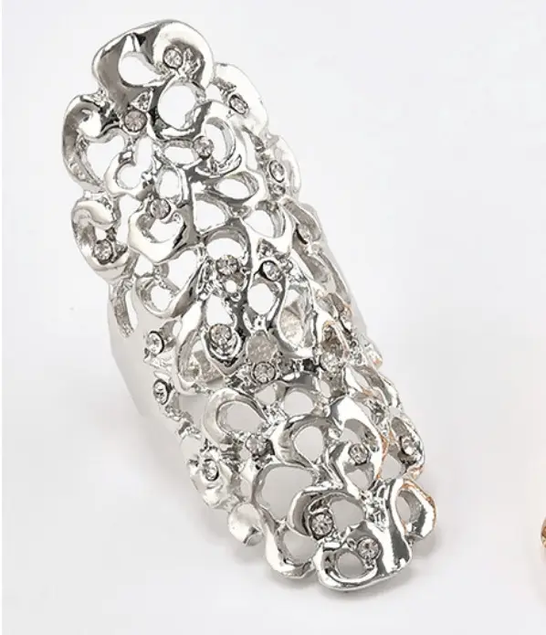 Gold Rhinestone Hollow Ring Fashion Alloy Jewelry