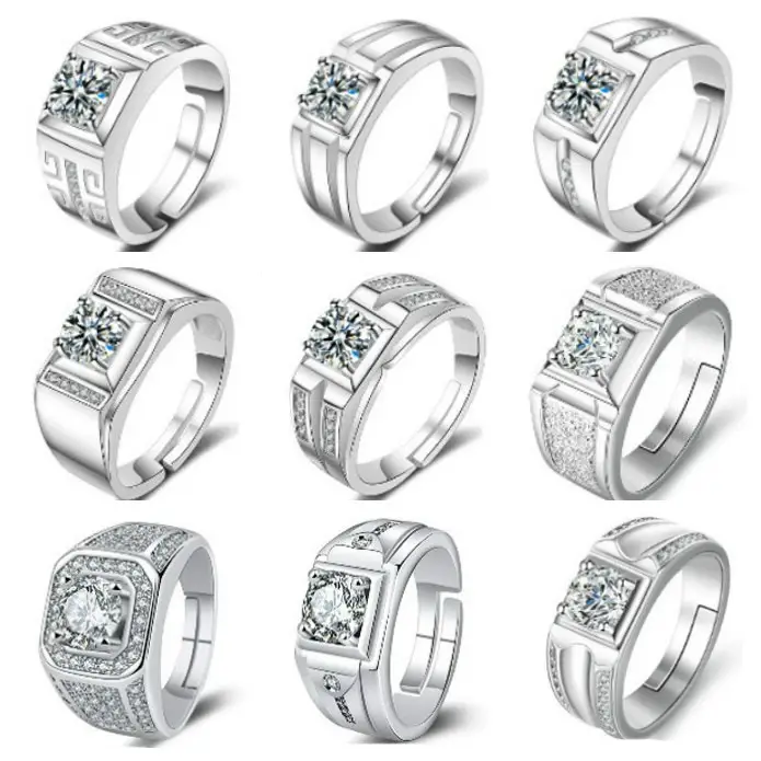 Gold Plated Couple Moissanite Wedding Ring for Women
