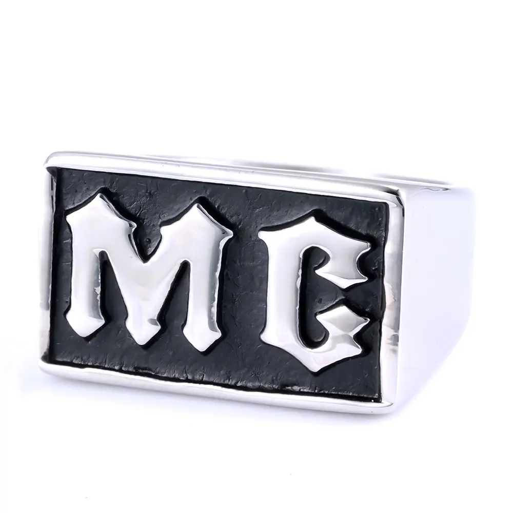 Retro MC Drop Ring for Women Stainless Steel Daily Wear Jewelry