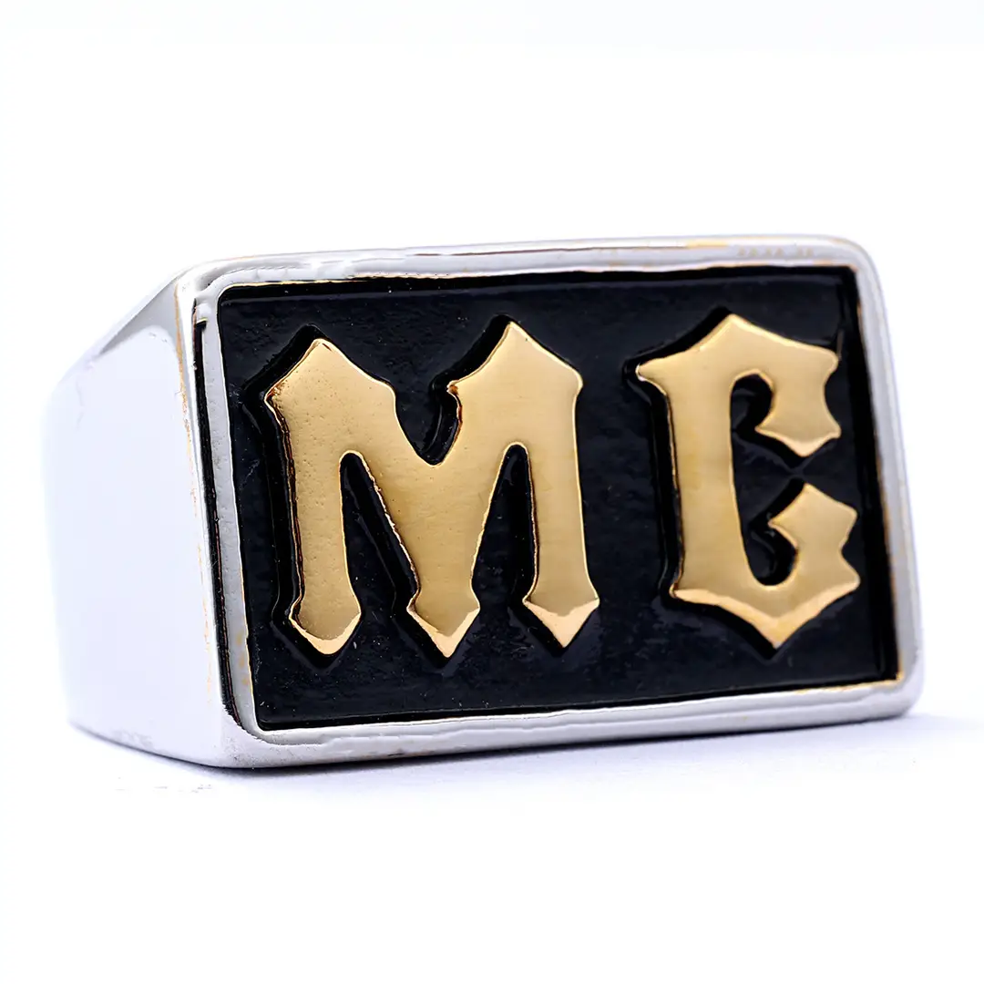 Retro MC Drop Ring for Women Stainless Steel Daily Wear Jewelry