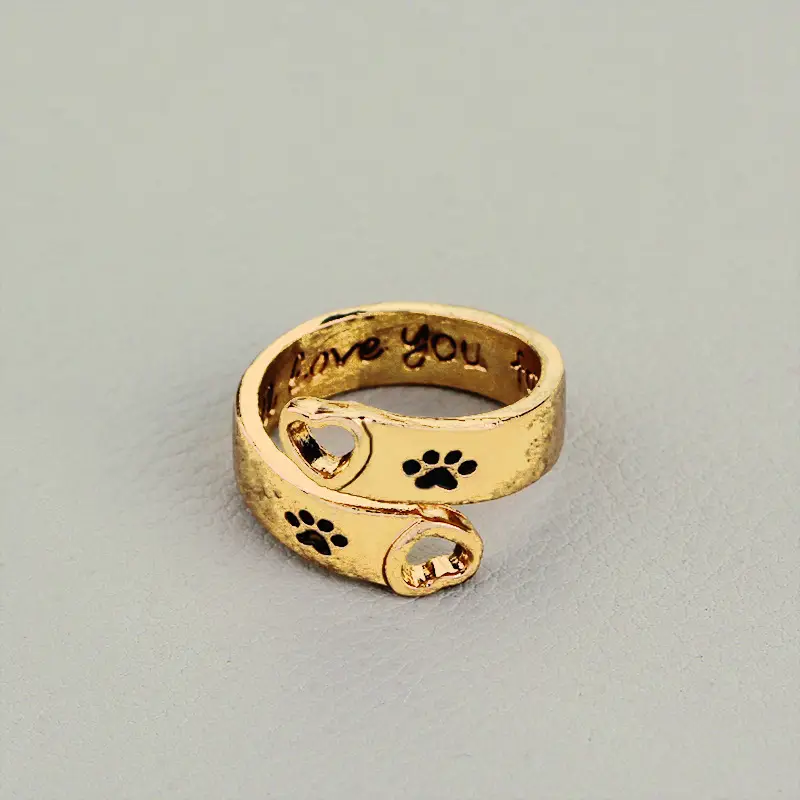 Silver Heart Dog Paw Ring for Daily Wear