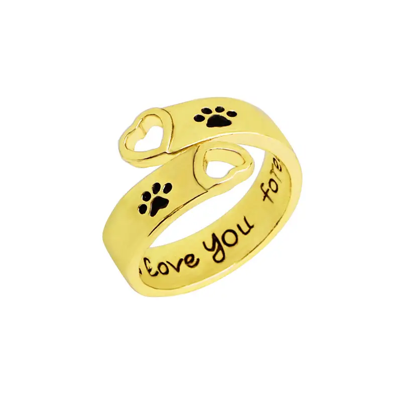 Silver Heart Dog Paw Ring for Daily Wear