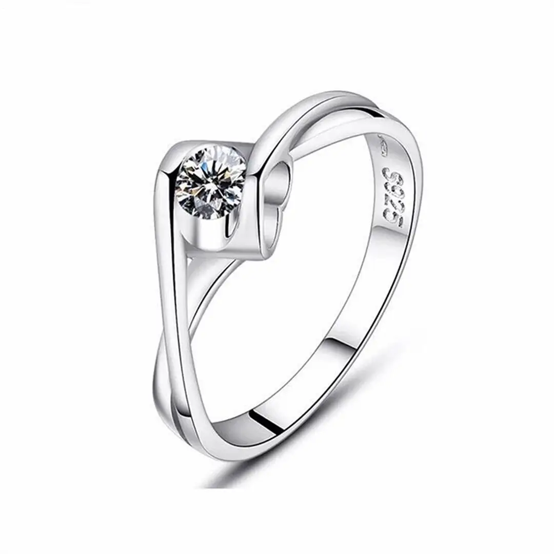 Men's Wide Diamond Platinum Plated Ring Silver