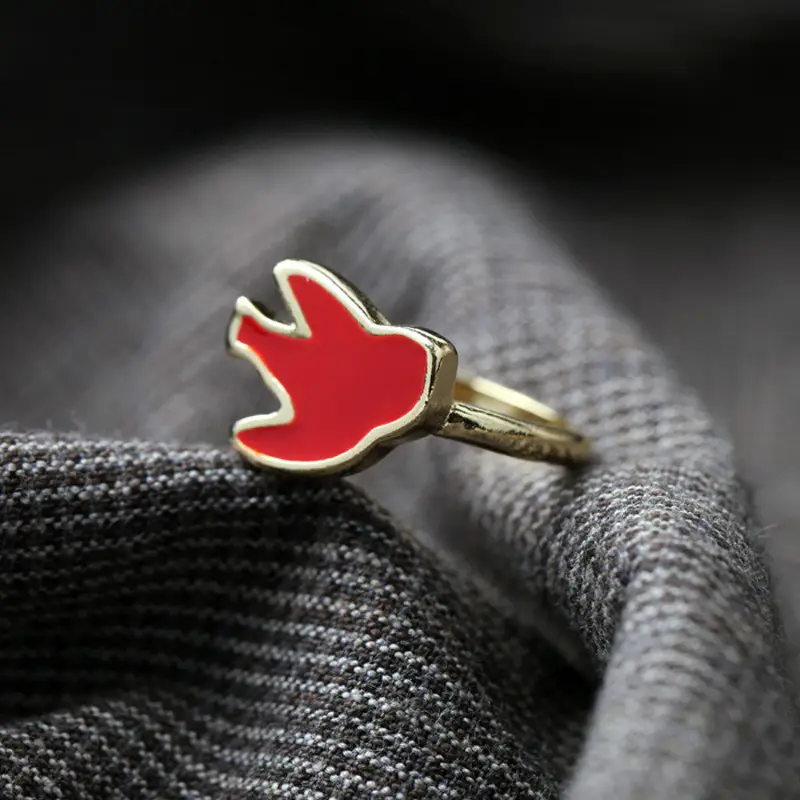 Women's Red Geometric Triangle Ring Affordable Daily Wear Jewelry