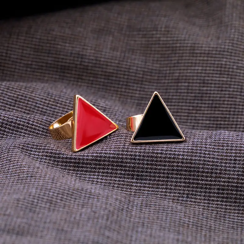 Women's Red Geometric Triangle Ring Affordable Daily Wear Jewelry