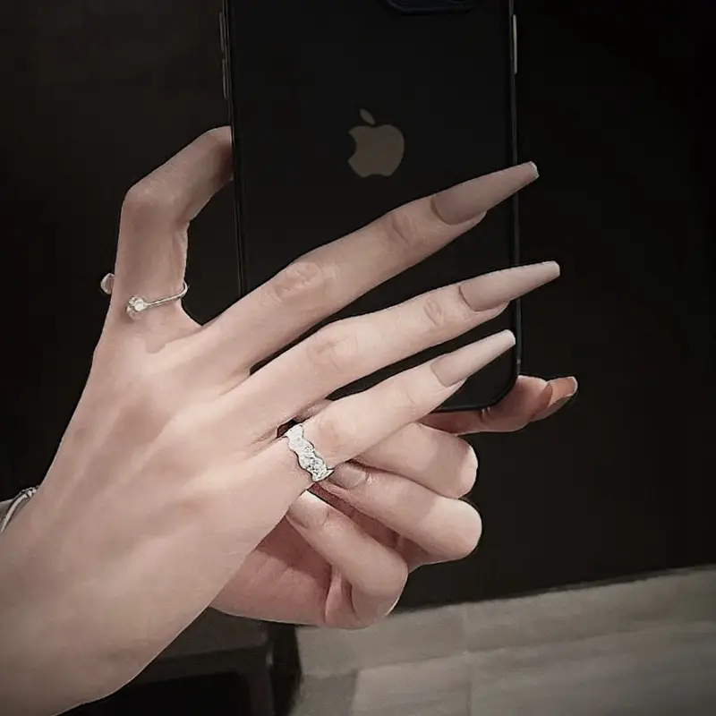 Sterling Silver Wave Tail Ring Women Daily Wear