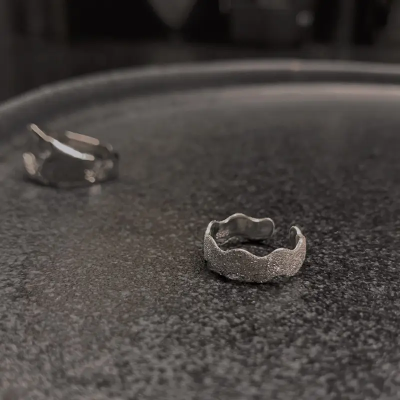 Sterling Silver Wave Tail Ring Women Daily Wear
