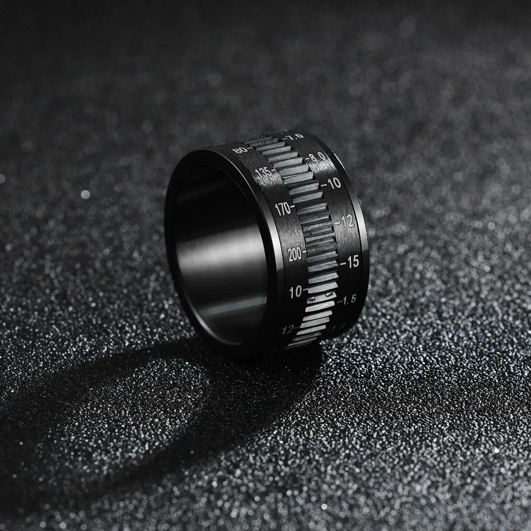 Titanium Steel Camera Lens Ring Black 12mm