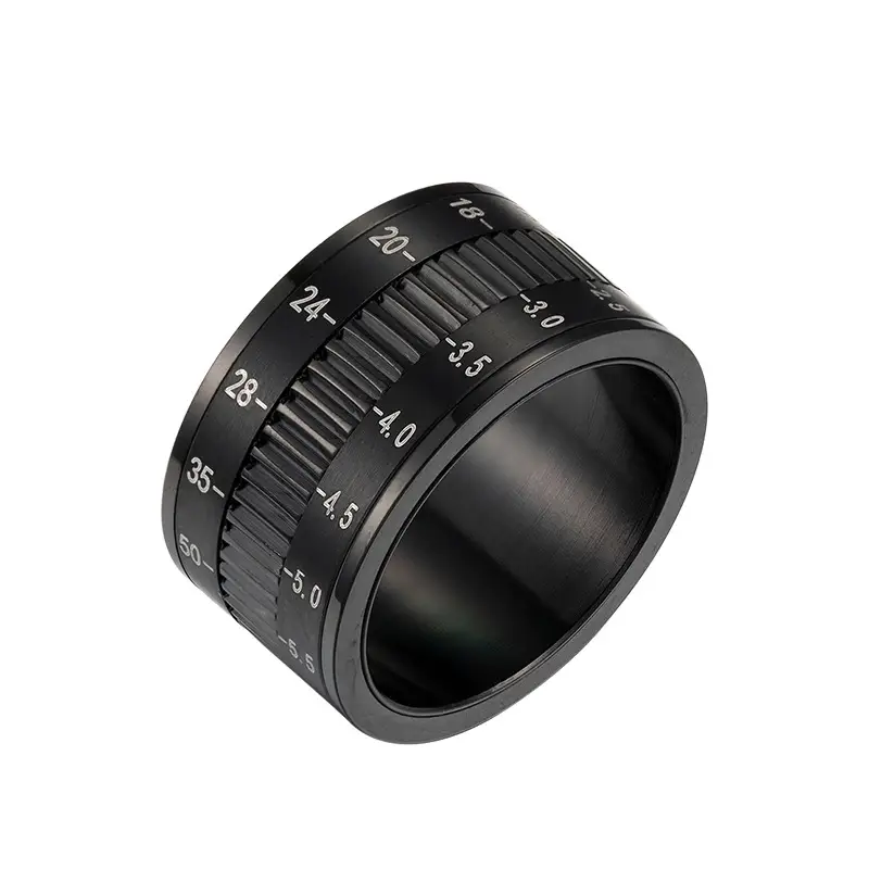Titanium Steel Camera Lens Ring Black 12mm