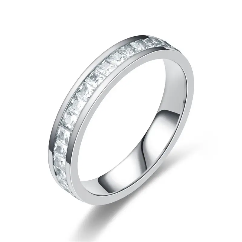 Rose Gold Double Row Diamond Crystal Ring for Women