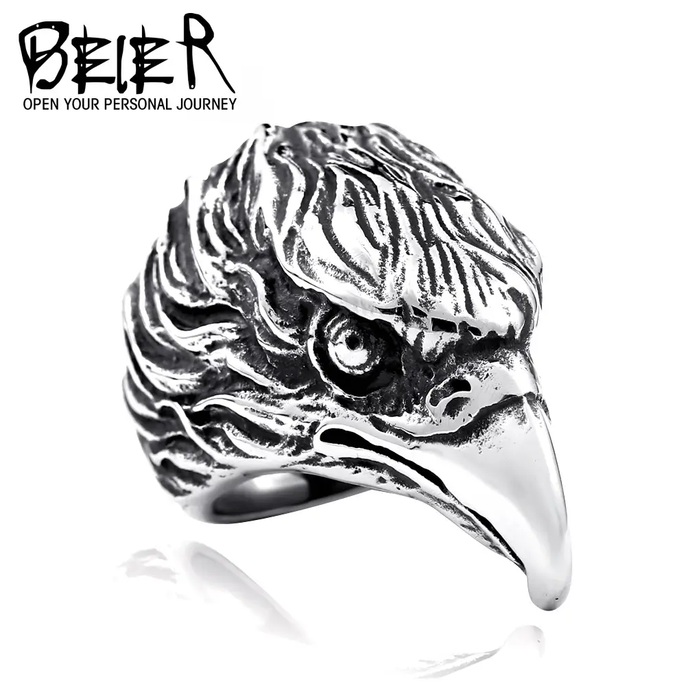 Men's Vintage Eagle Head Titanium Ring