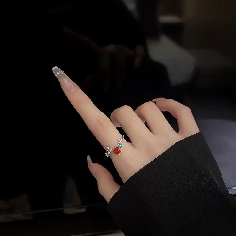 Adjustable Crystal Flower Rings for Women Daily Wear