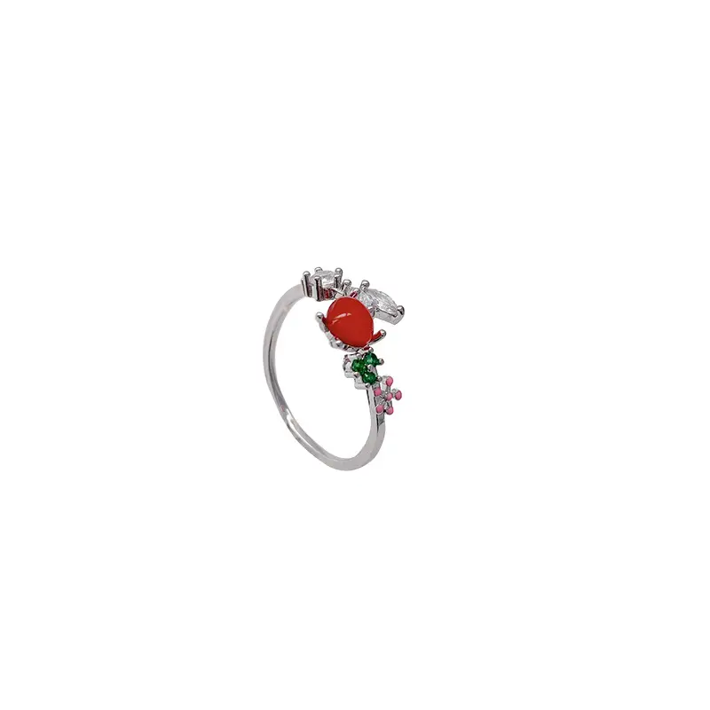 Adjustable Crystal Flower Rings for Women Daily Wear