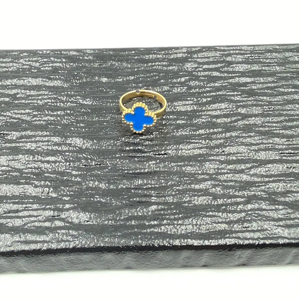 Four-Leaf Flower Bracelet Set Gold Turquoise Daily Wear Jewelry