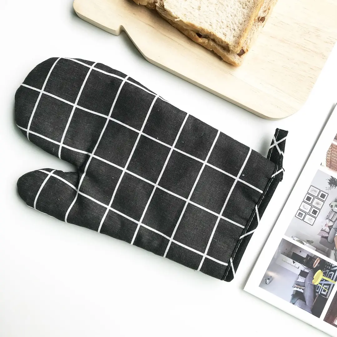 Nordic Oven Mitts Yellow Gray Black Heat Resistant Cotton