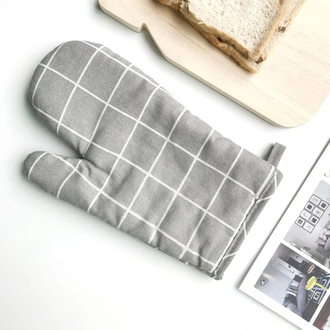 Nordic Oven Mitts Yellow Gray Black Heat Resistant Cotton