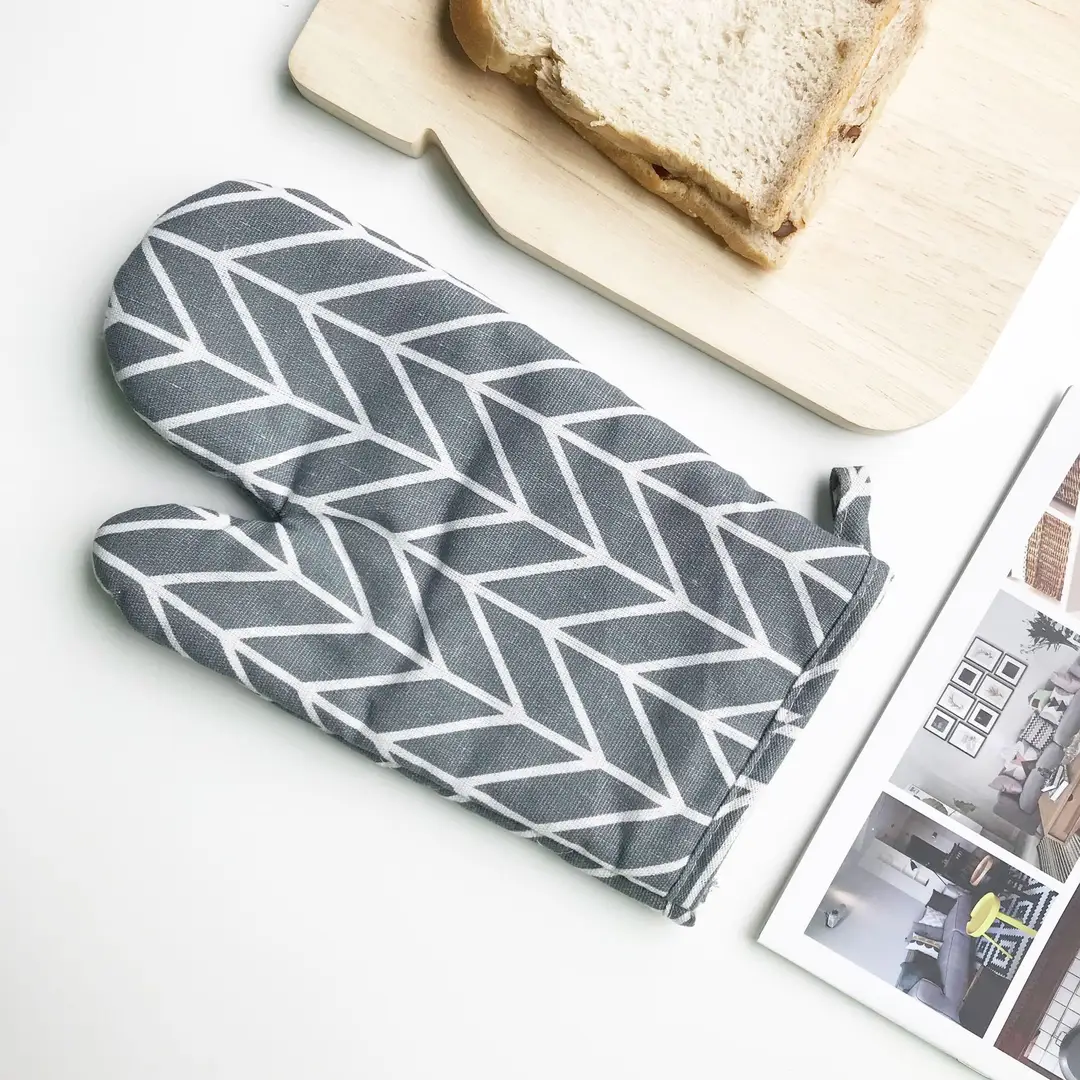 Nordic Oven Mitts Yellow Gray Black Heat Resistant Cotton