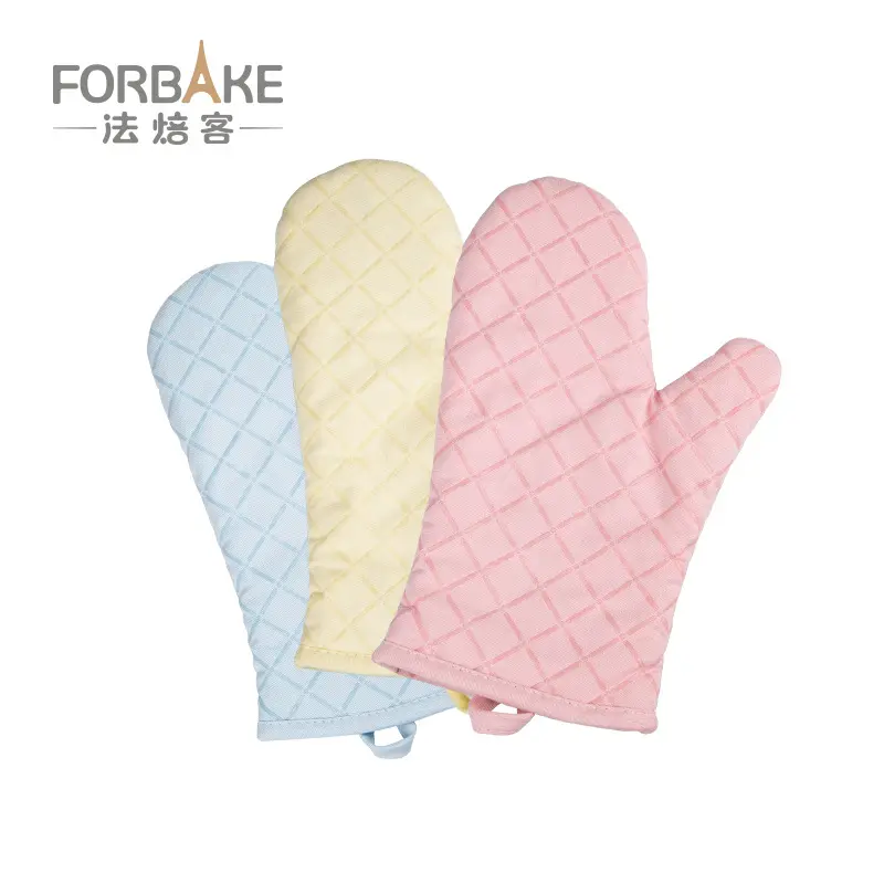 Oven Mitts Blue Quilted Heat Resistant Non Slip