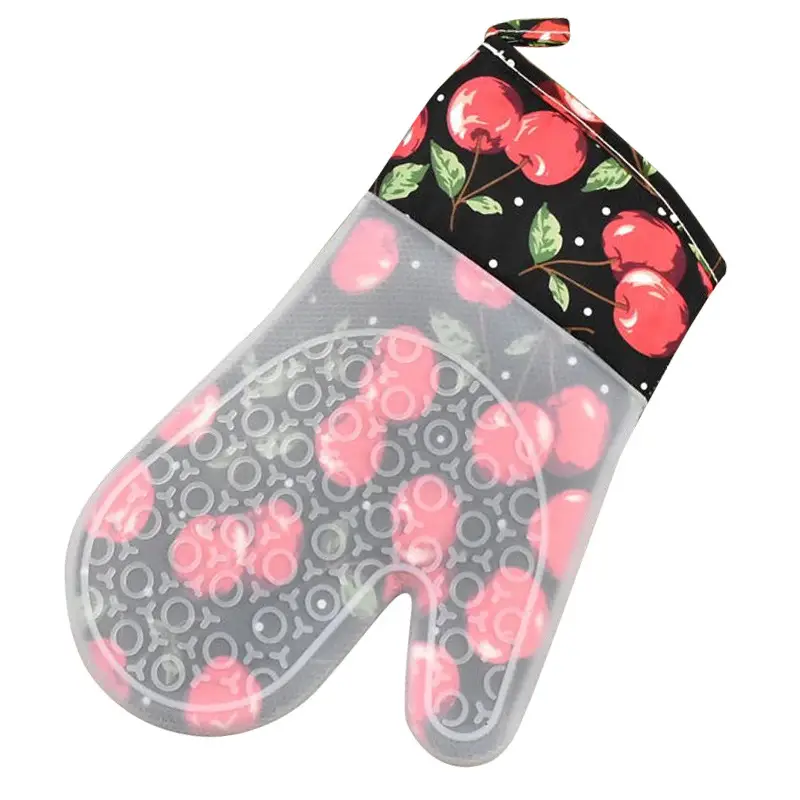 Oven Gloves Floral Design Heat Resistant Silicone