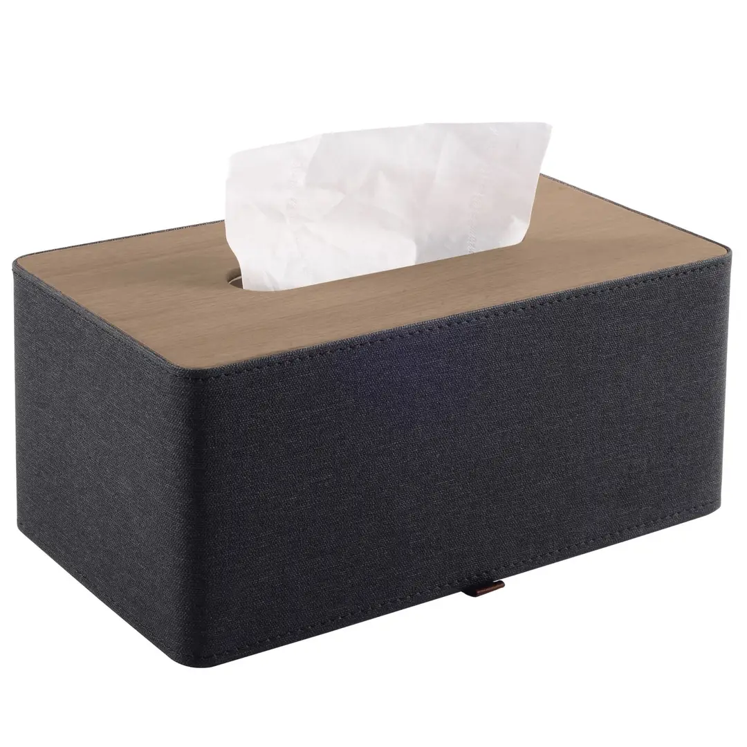 Black Leather Tissue Box 18.7x11.8x9.3cm Pakistan