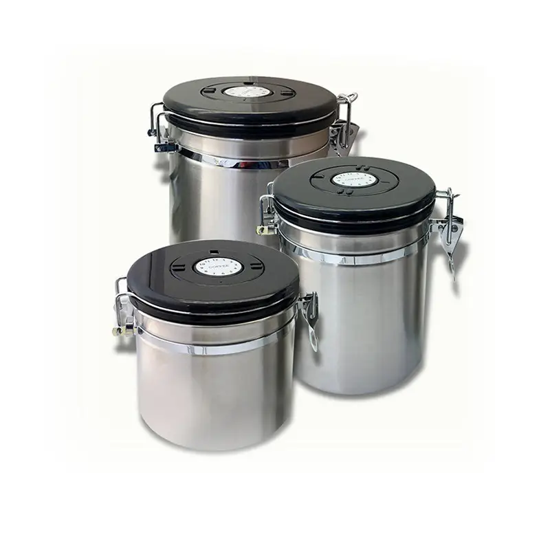 Stainless Steel Coffee Cans with Secure Lid