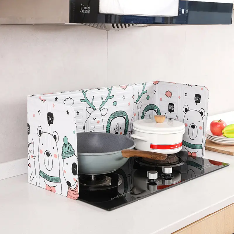 Foldable Heat Insulation Baffle Black Cactus Pattern