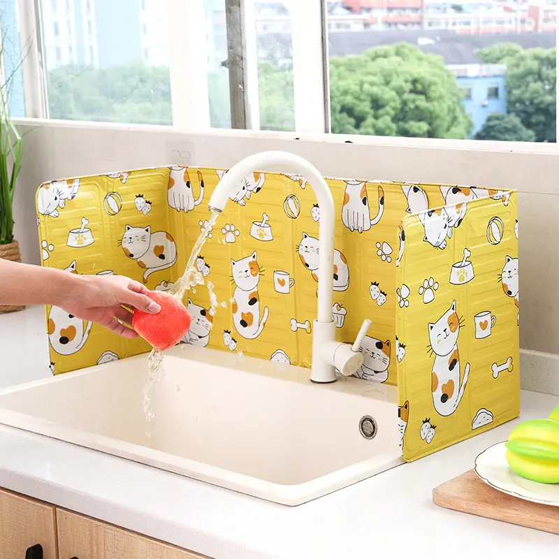 Foldable Heat Insulation Baffle Black Cactus Pattern