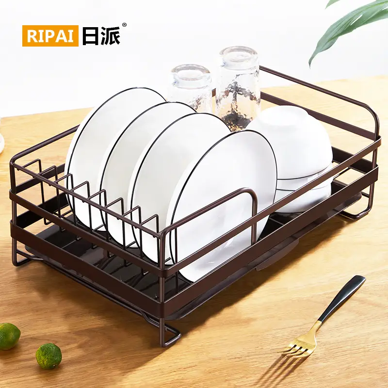 Iron Bowl Rack Modern Kitchen Storage Drain Plate Holder