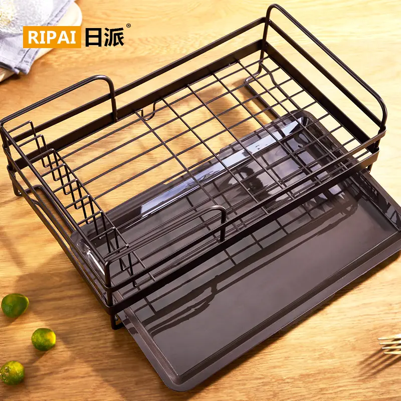 Iron Bowl Rack Modern Kitchen Storage Drain Plate Holder