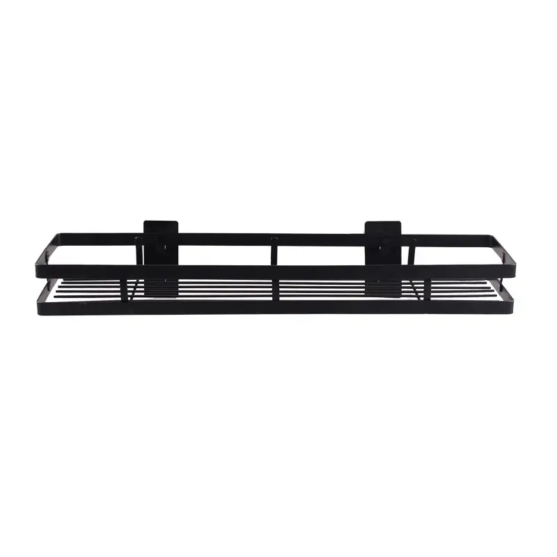 Wall-Mounted Spice & Toilet Rack Black Rust Resistant