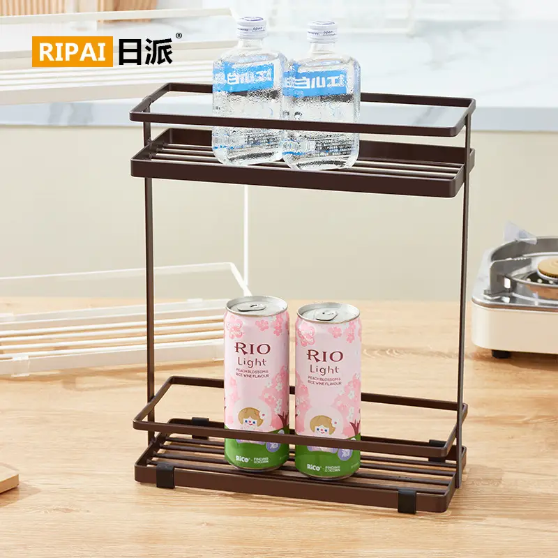 Double Layer Iron Spice Rack for Kitchen Storage