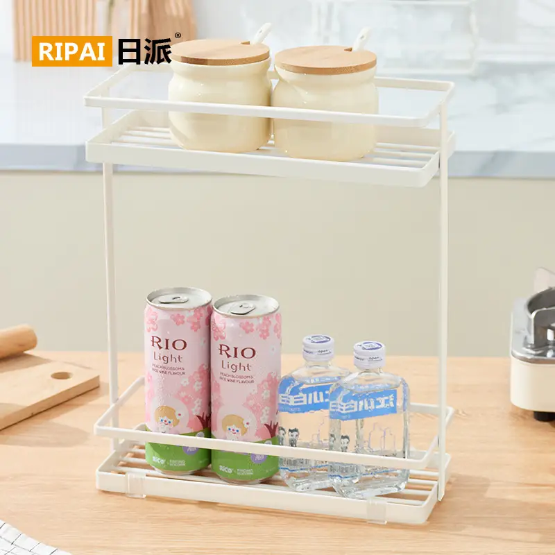 Double Layer Iron Spice Rack for Kitchen Storage