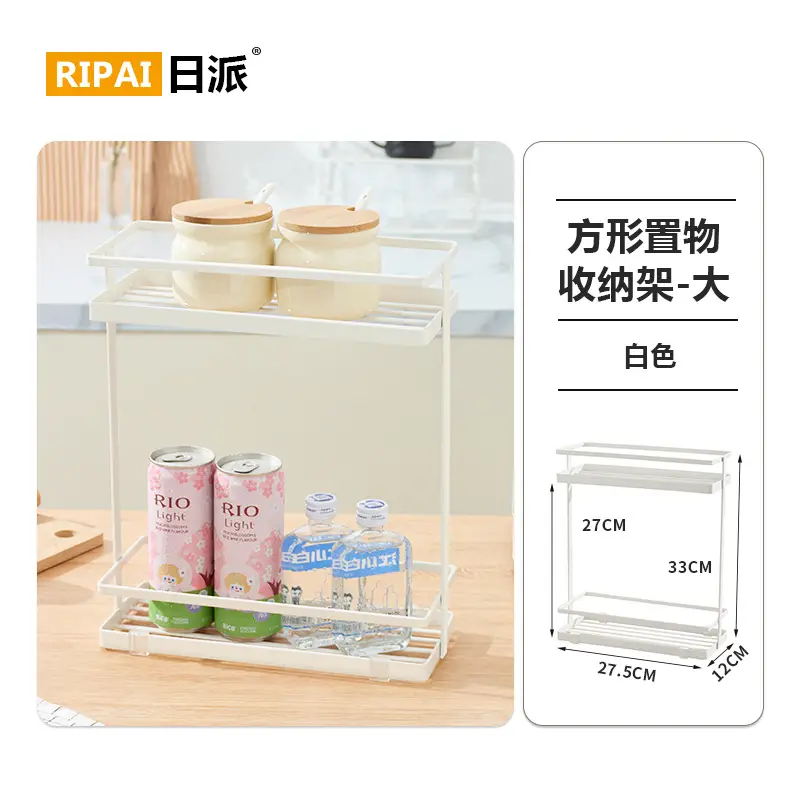Double Layer Iron Spice Rack for Kitchen Storage