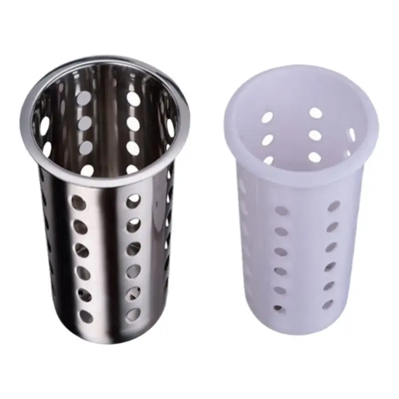 Stainless Steel Knife Fork Holder with Suction Drain Basket