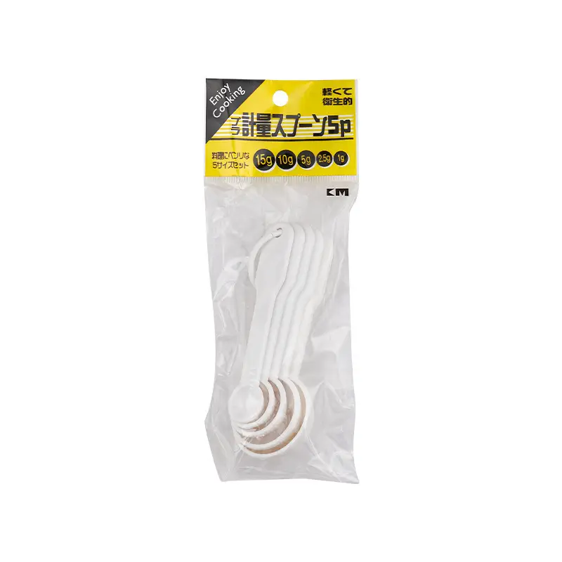 White Plastic Measuring Spoons Set for Kitchen & Baby Food